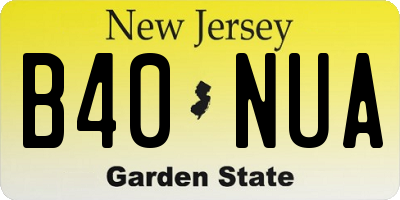 NJ license plate B40NUA