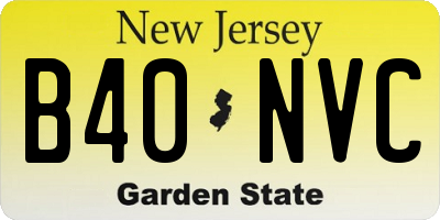 NJ license plate B40NVC