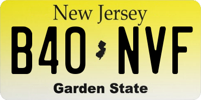 NJ license plate B40NVF