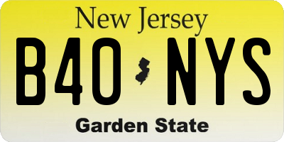 NJ license plate B40NYS