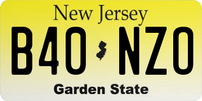 NJ license plate B40NZO
