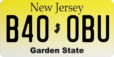 NJ license plate B40OBU