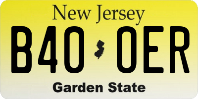 NJ license plate B40OER