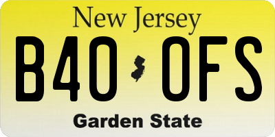 NJ license plate B40OFS