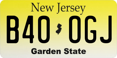 NJ license plate B40OGJ
