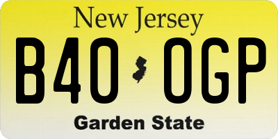 NJ license plate B40OGP