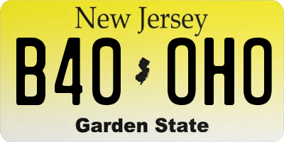 NJ license plate B40OHO