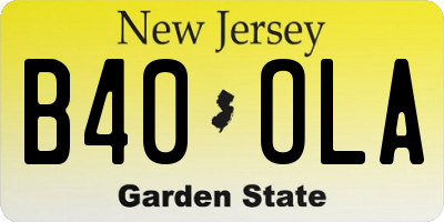 NJ license plate B40OLA