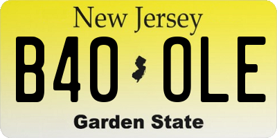 NJ license plate B40OLE