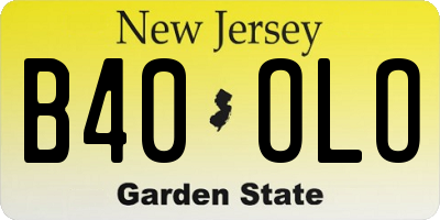 NJ license plate B40OLO