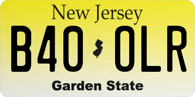 NJ license plate B40OLR