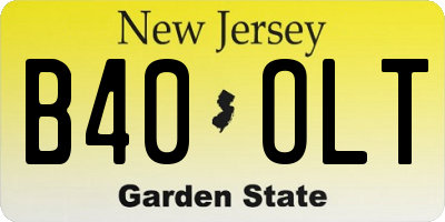 NJ license plate B40OLT