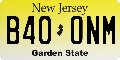NJ license plate B40ONM