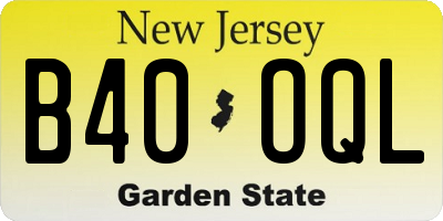 NJ license plate B40OQL