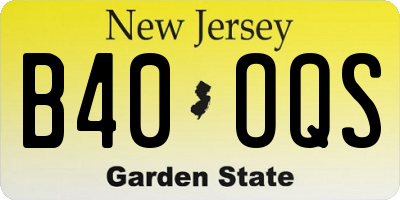 NJ license plate B40OQS