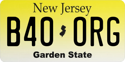 NJ license plate B40ORG