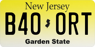 NJ license plate B40ORT