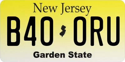 NJ license plate B40ORU