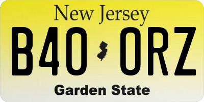 NJ license plate B40ORZ