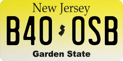 NJ license plate B40OSB