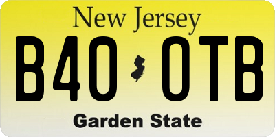 NJ license plate B40OTB