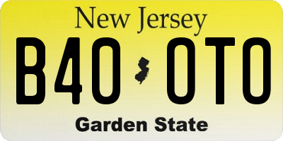 NJ license plate B40OTO