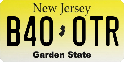 NJ license plate B40OTR