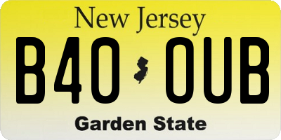 NJ license plate B40OUB