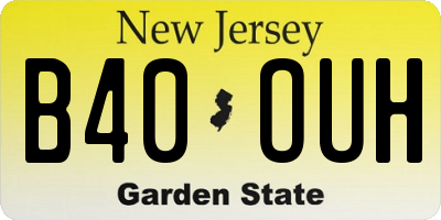 NJ license plate B40OUH
