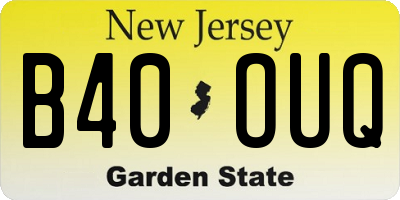 NJ license plate B40OUQ