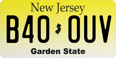 NJ license plate B40OUV