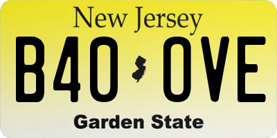NJ license plate B40OVE