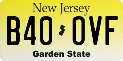 NJ license plate B40OVF