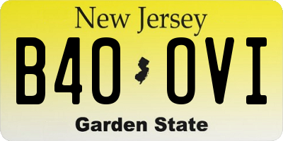 NJ license plate B40OVI