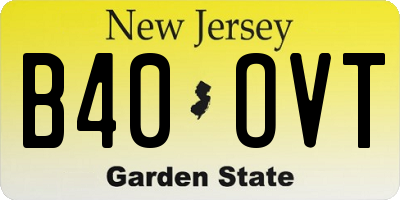NJ license plate B40OVT