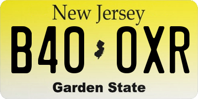 NJ license plate B40OXR