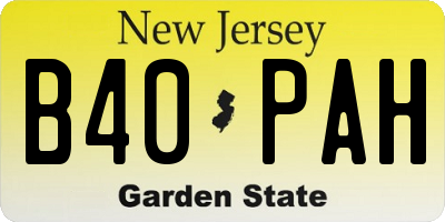 NJ license plate B40PAH