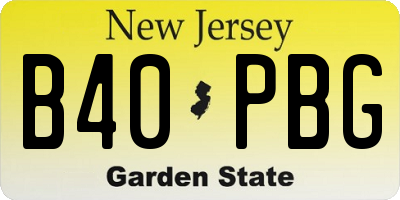 NJ license plate B40PBG