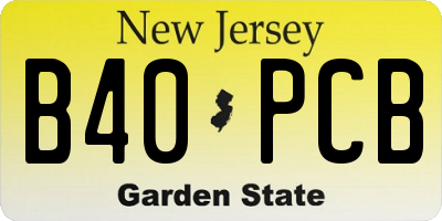NJ license plate B40PCB