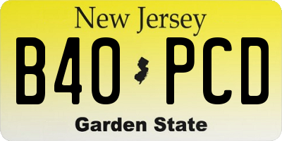 NJ license plate B40PCD