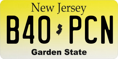 NJ license plate B40PCN