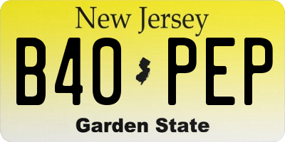 NJ license plate B40PEP