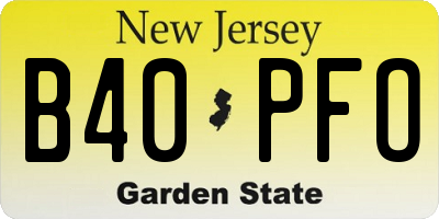 NJ license plate B40PFO