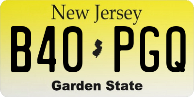 NJ license plate B40PGQ