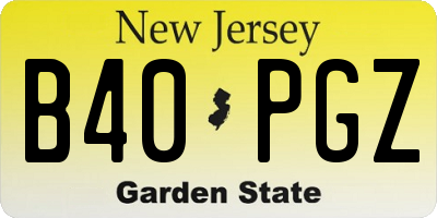 NJ license plate B40PGZ