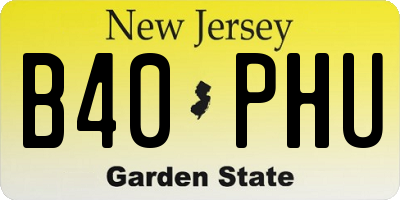 NJ license plate B40PHU