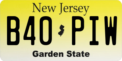 NJ license plate B40PIW