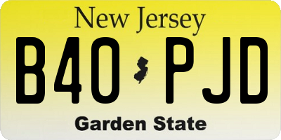 NJ license plate B40PJD