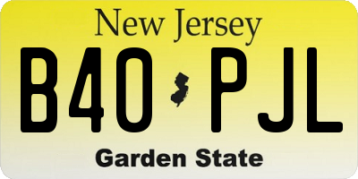 NJ license plate B40PJL