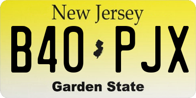 NJ license plate B40PJX